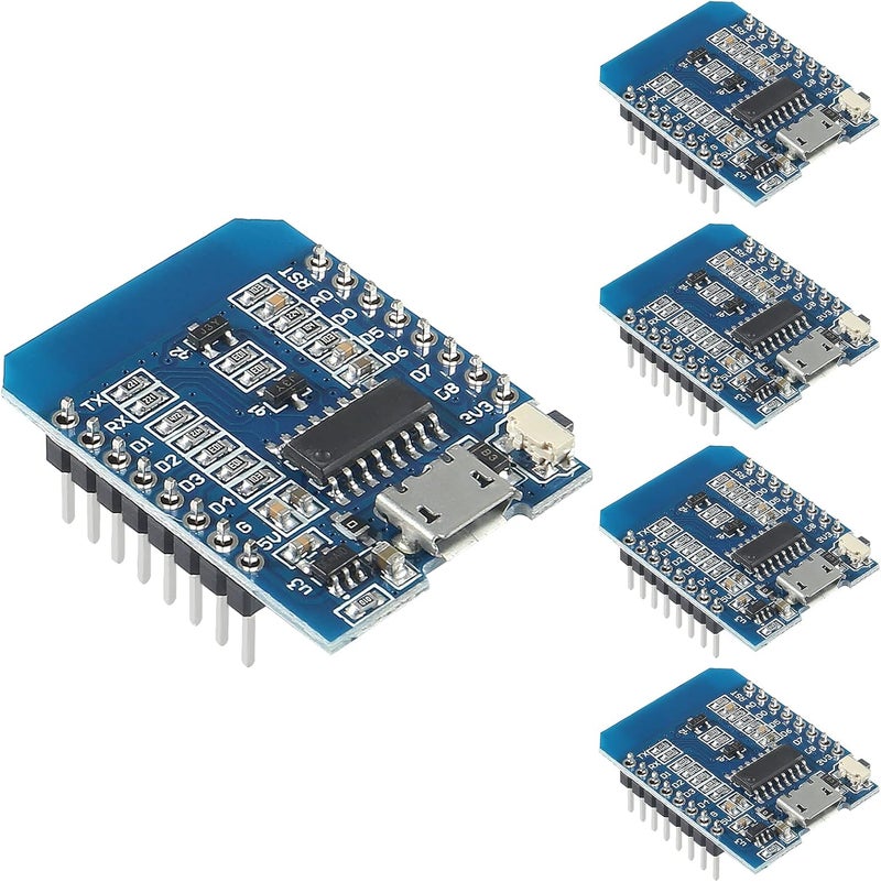 ACEIRMC 5pcs ESP8266 ESP-12 ESP-12F NodeMcu Mini D1 Module WeMos Lua 4M Bytes WLAN WiFi Internet Development Board Base on ESP8266 ESP-12F for Arduino,Compatible with WeMos D1 Mini - Image 4